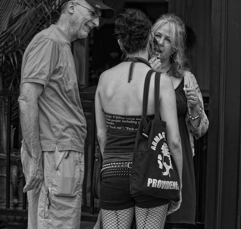 Applying Lipstick, photograph by Linda Hale
