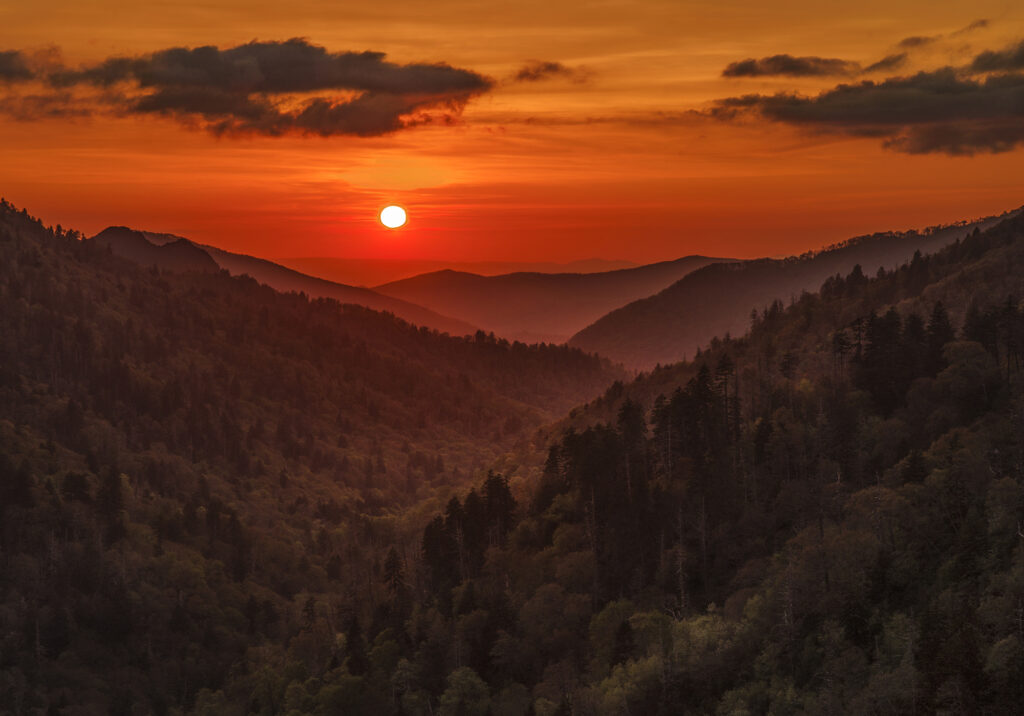 Smoky Sunset, photograph by Bill Sisson