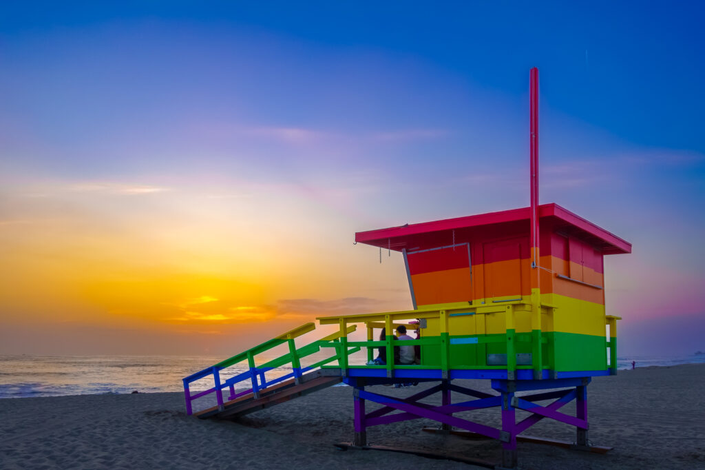 Rainbow Lifeguard Shack, photograph by Lisa Marie Cirincione