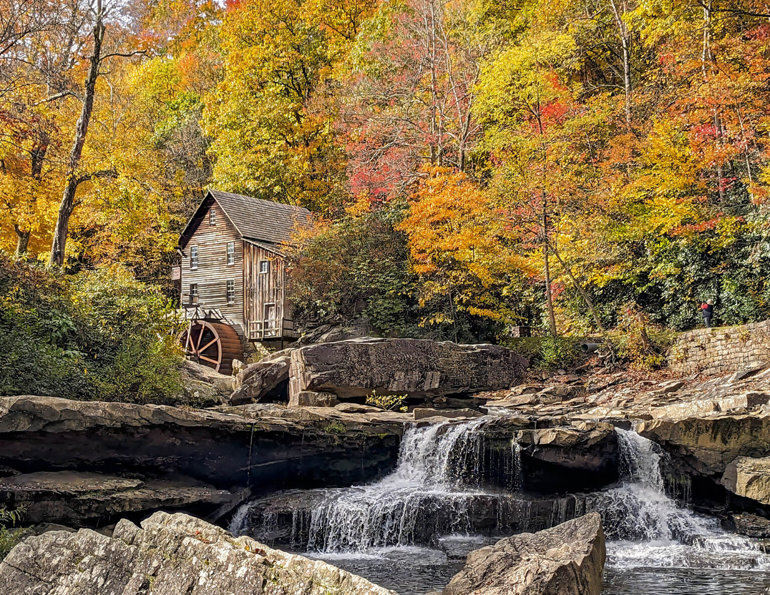 Gristmill in the Fall, photograph by John Larson