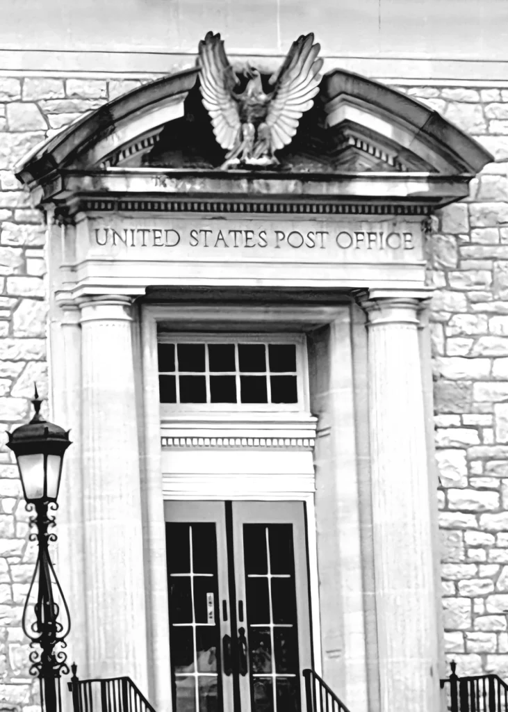 USPS Entrance, photograph by Brian Simpson