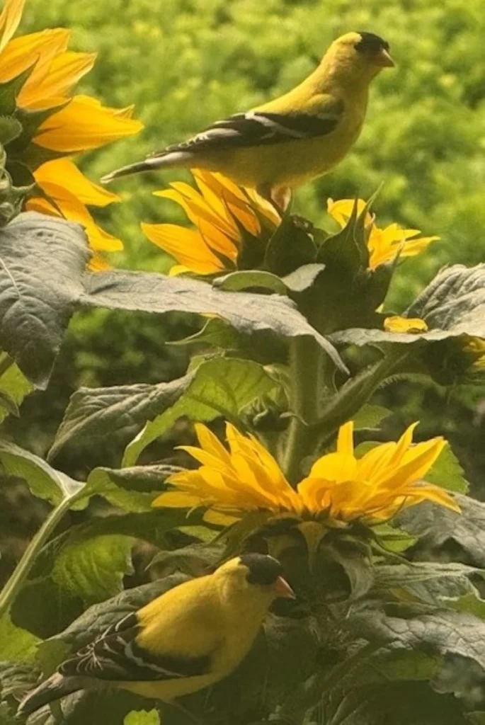 American Goldfinches, photograph by Jennifer Blackburn-Miller