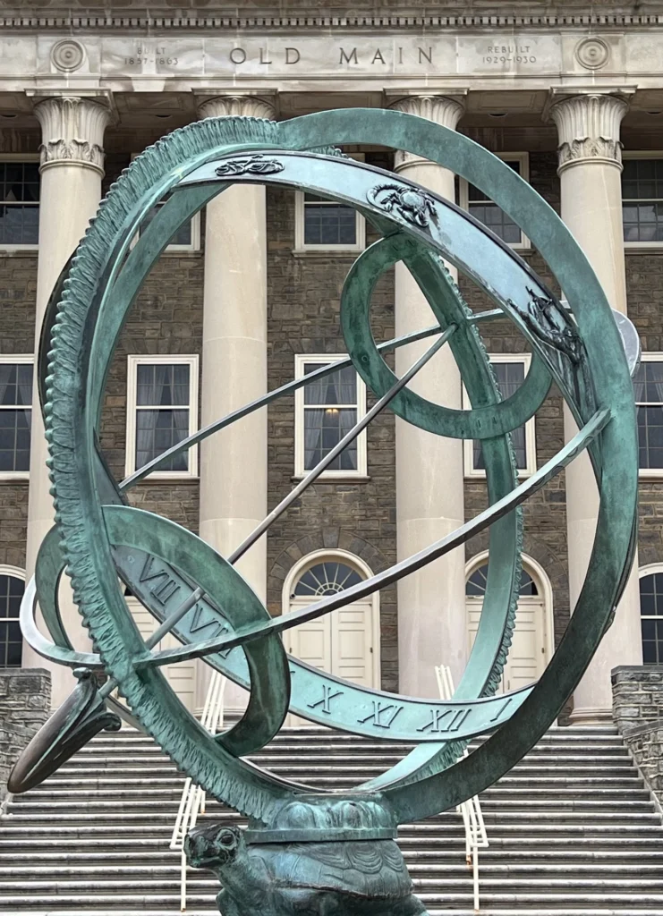PSU Old Main - through Astrolabe, photograph by Jennifer Blackburn-Miller