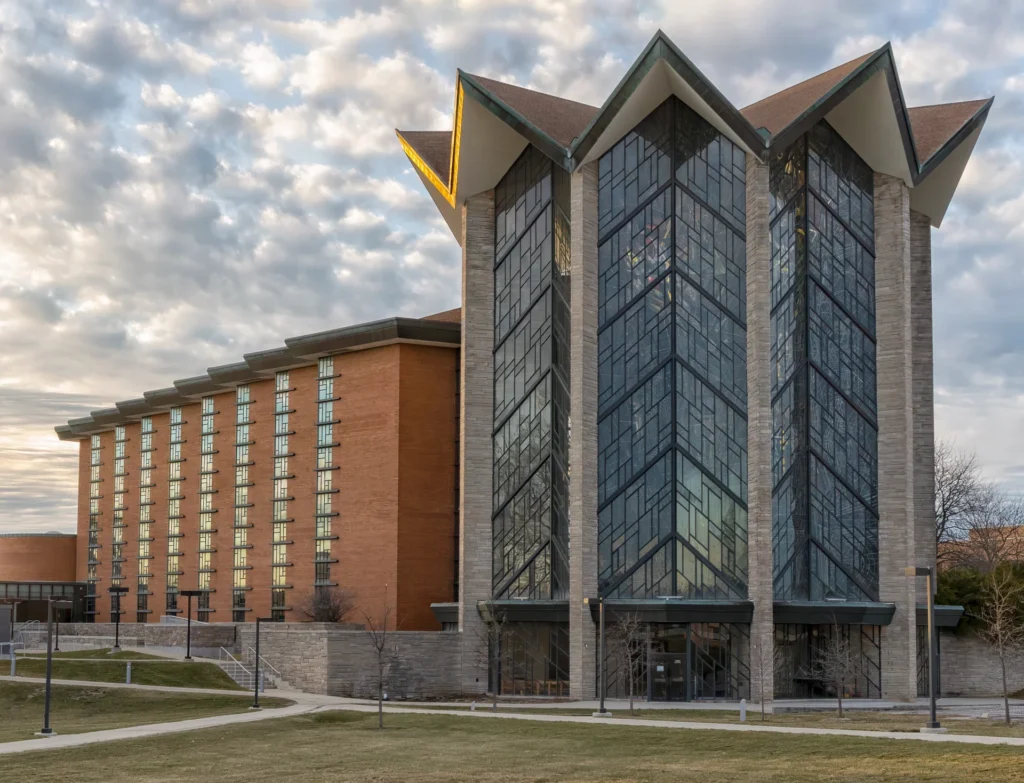 Valpo Chapel Bubble Clouds, photograph by John Larson