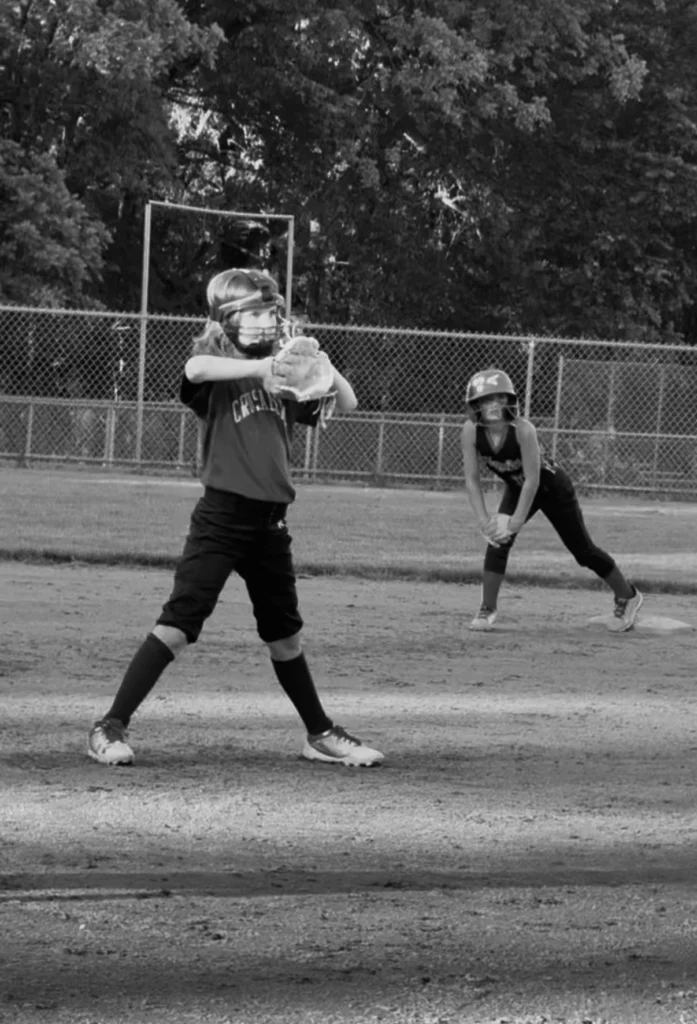Softball girls, photograph by Mary Anne Knutson