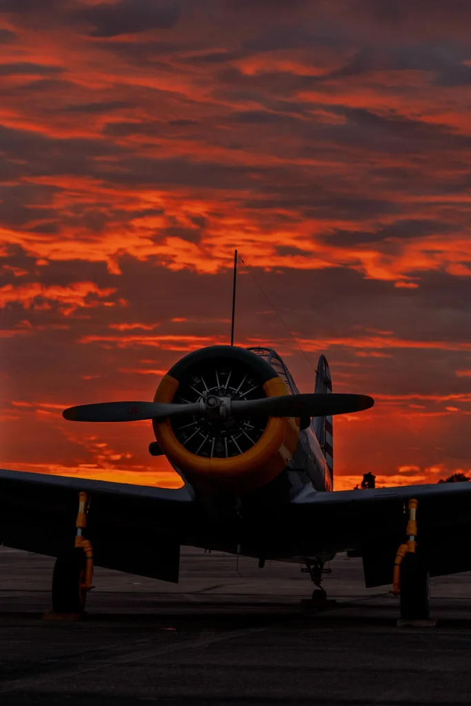 Wings Over Houston field before sunrise, photograph by Sam Knutson