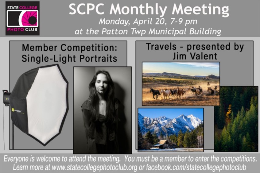 SCPC Monthly Meeting flyer, April 20, 2026