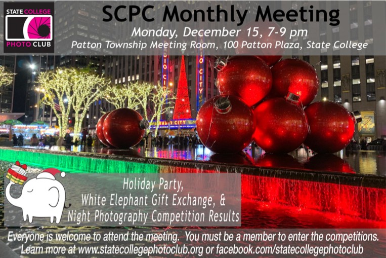 SCPC Monthly Meeting flyer, December 15, 2025
