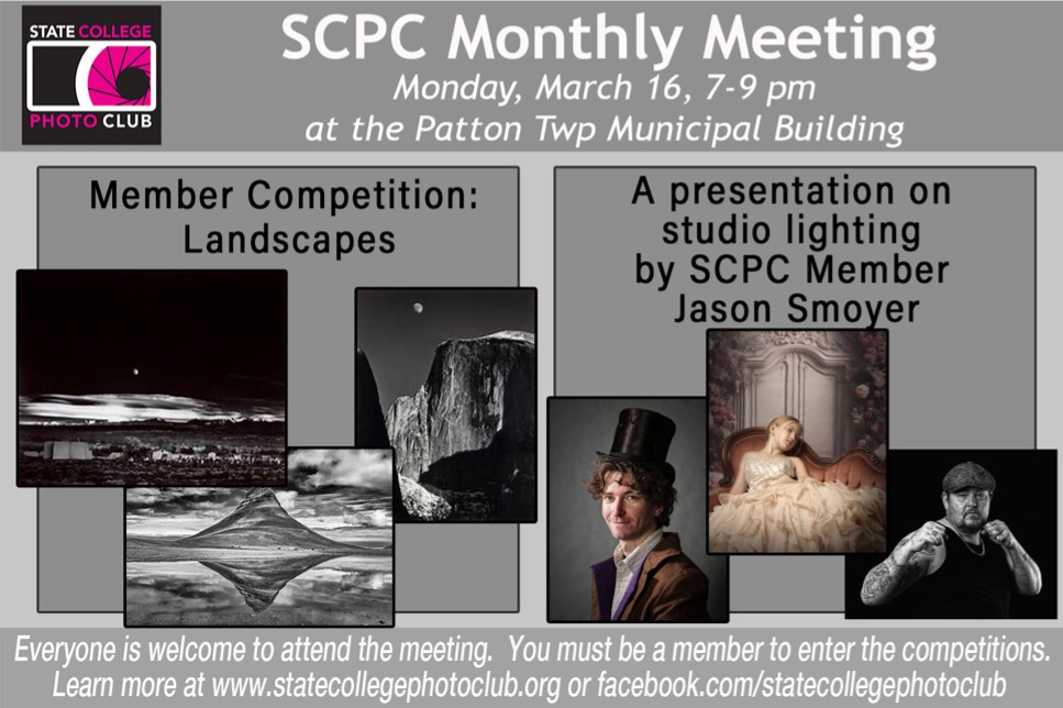 SCPC Monthly Meeting flyer, March 16, 2026