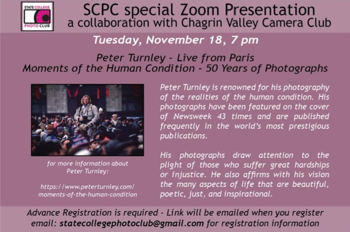 SCPC special Zoom presentation with Peter Turnley