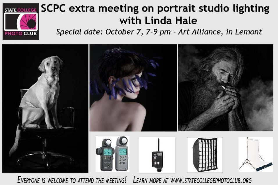 Extra meeting: portrait studio lighting with Linda Hale (photographs by Linda Hale)
