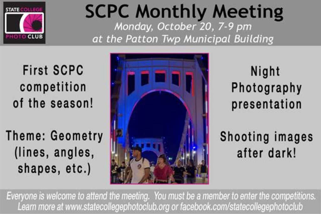 SCPC Monthly Meeting flyer, October 20, 2025